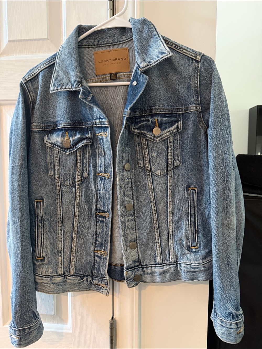 Lucky Brand Distressed Light Blue Denim Jacket